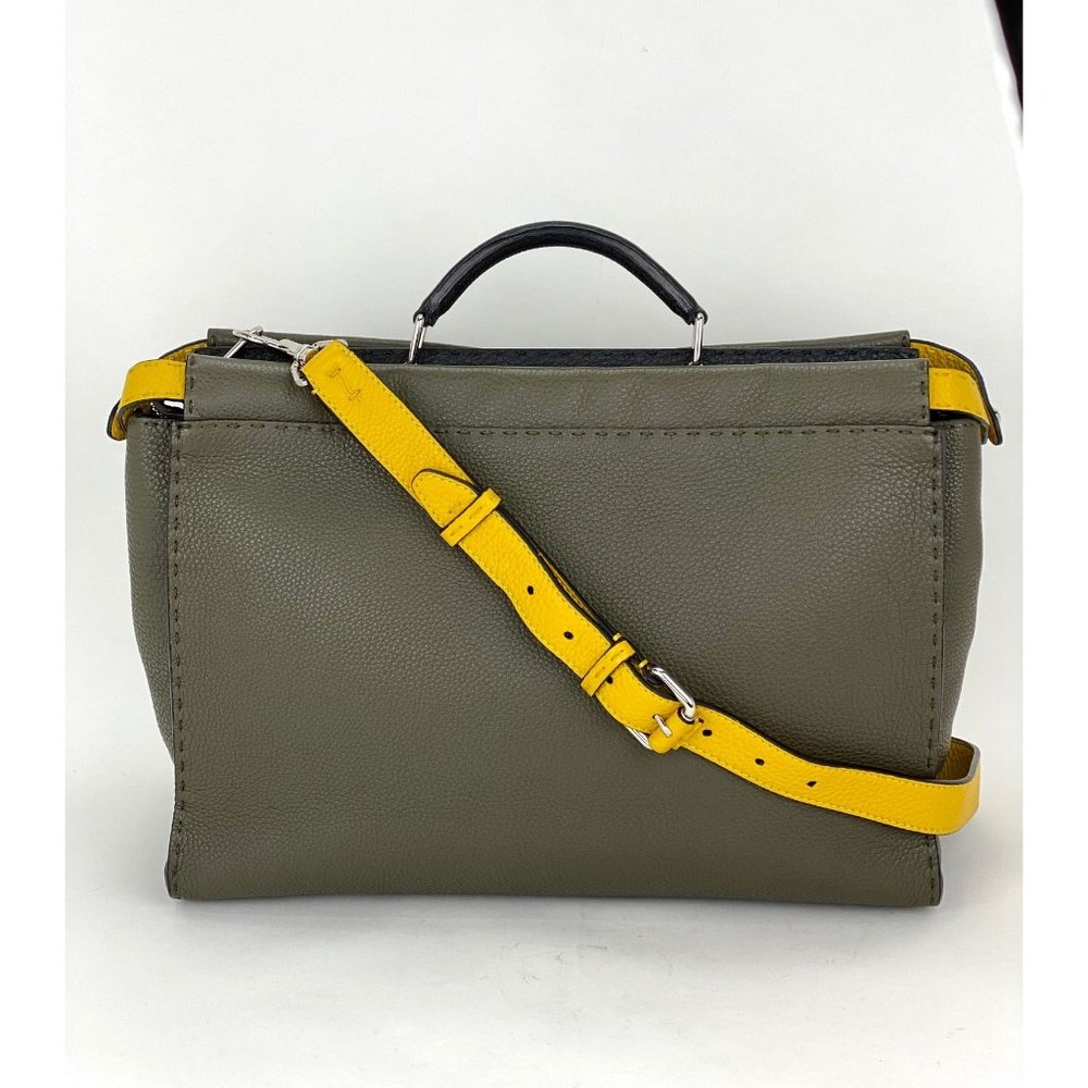 FENDI SELLERIA large Peekaboo Iconic Essential Messenger Briefcase Attache